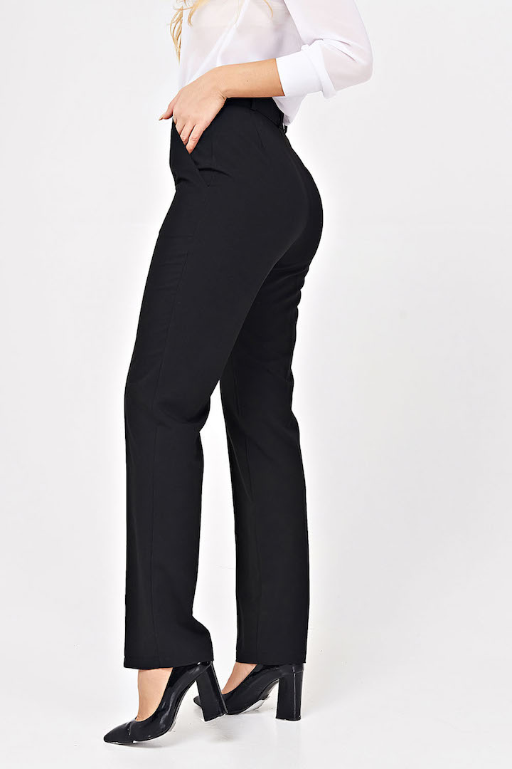 Фото товара 16070, женские черные брюки прямого кроя